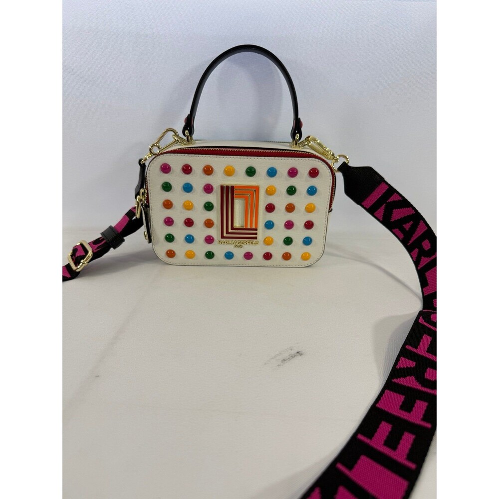 Karl Lagerfeld Paris Simone studded leather camera crossbody bag
